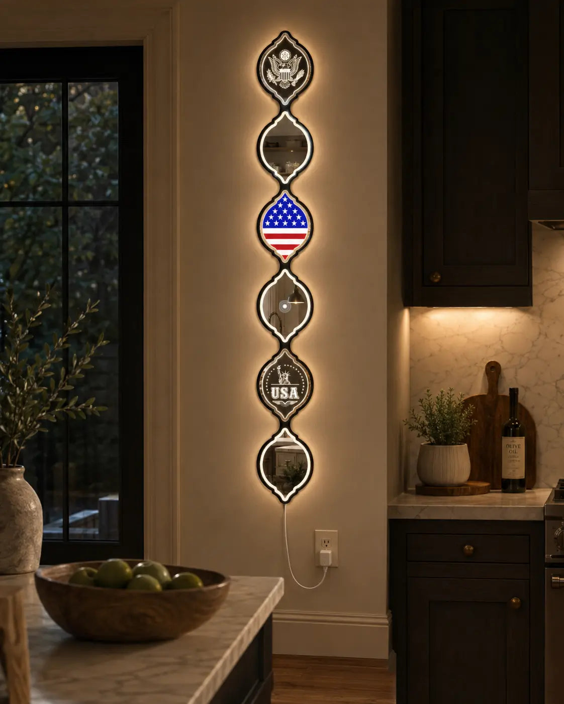 Personalized American Flag LED Mirror Wall Art
