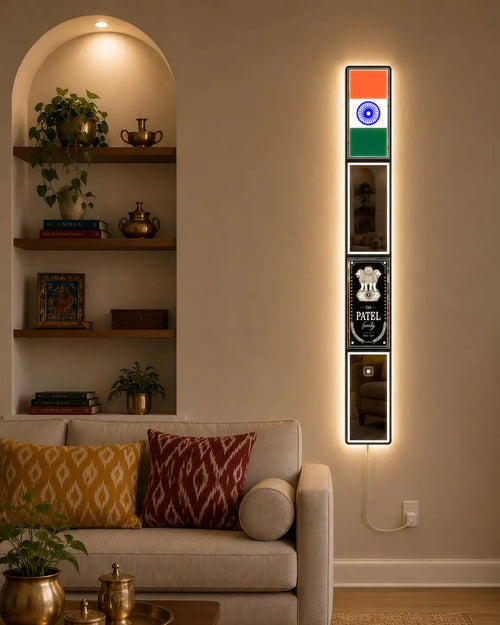 Indian Flag LED Mirror Art | LUMINA FRAMES™