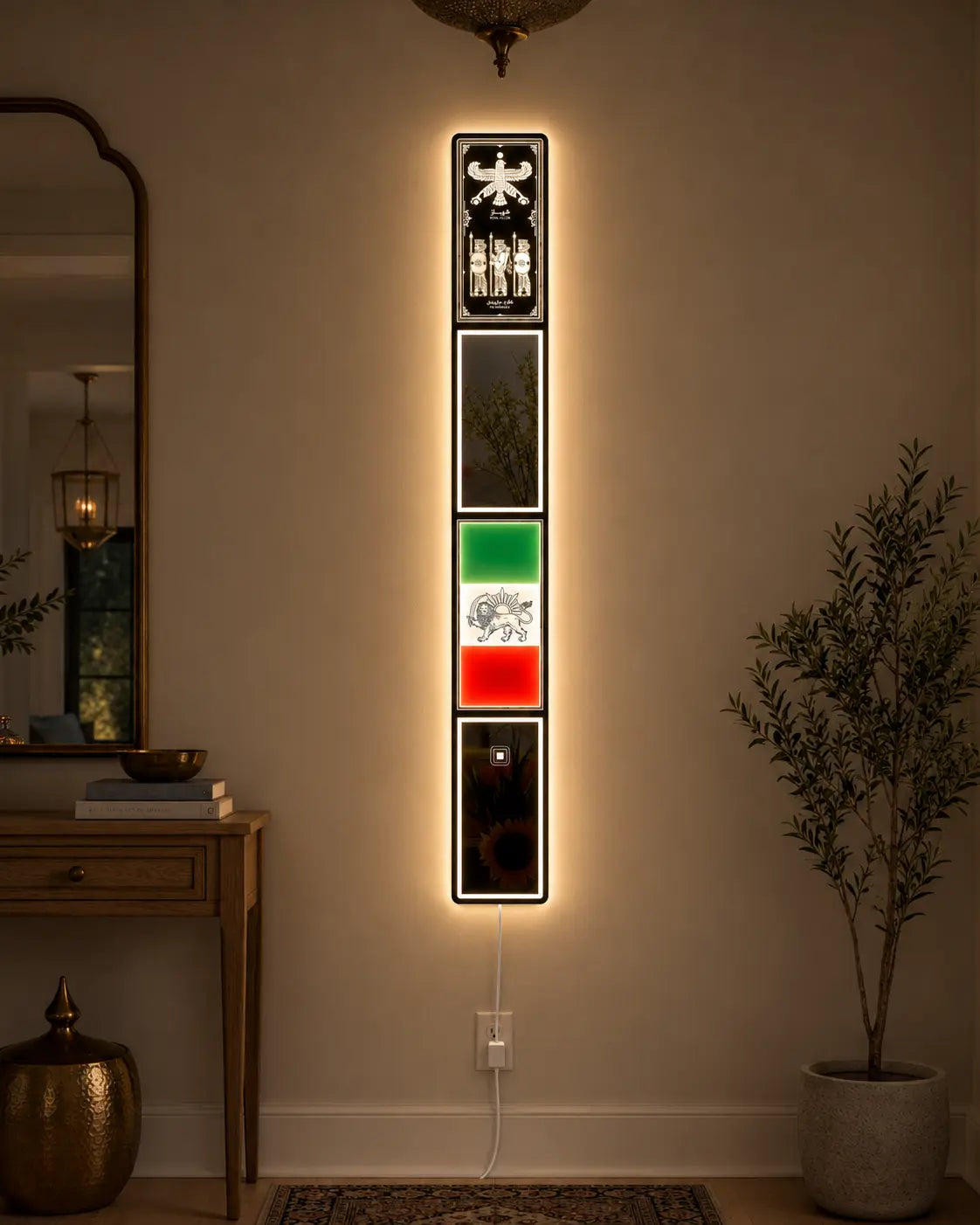 Iranian Flag LED Mirror Art | LUMINA FRAMES™