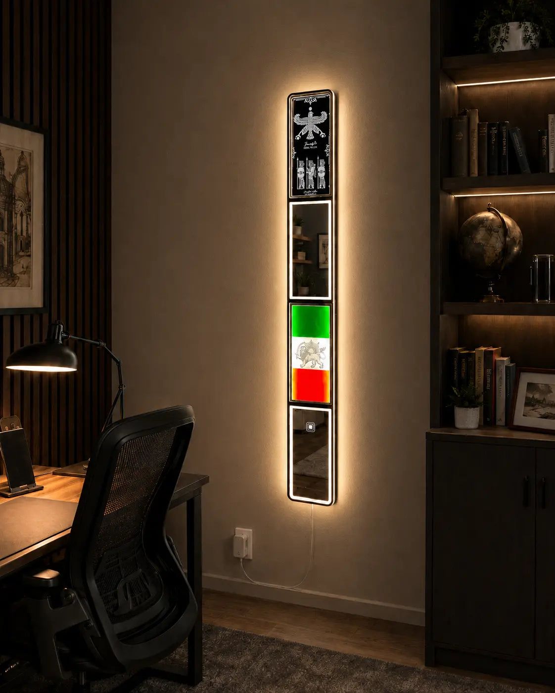 Iranian Flag LED Mirror Art | LUMINA FRAMES™