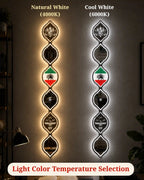 Personalized Iranian Flag LED Mirror Wall Art