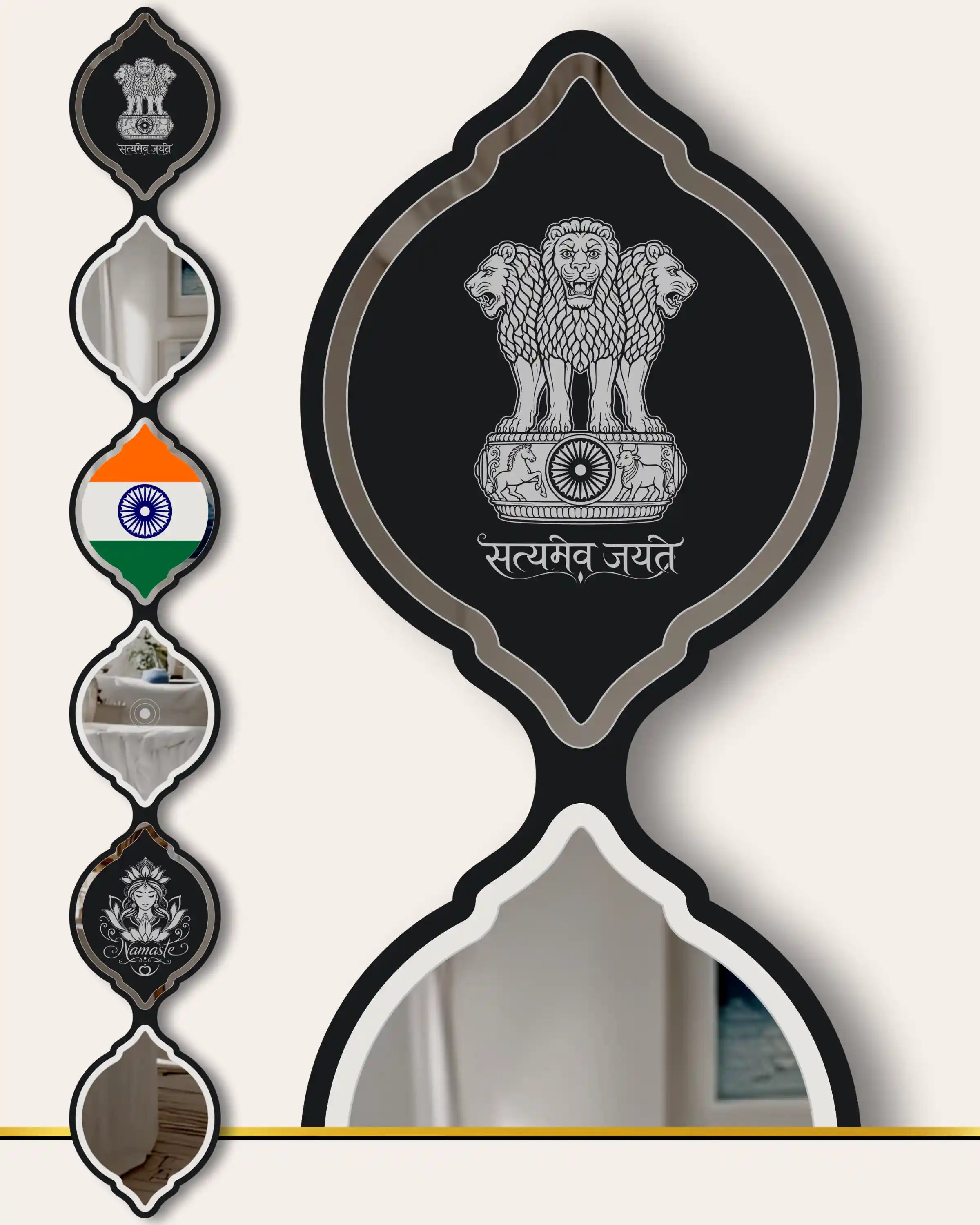 Indian Flag LED Mirror Art | LUMINA DROPS™