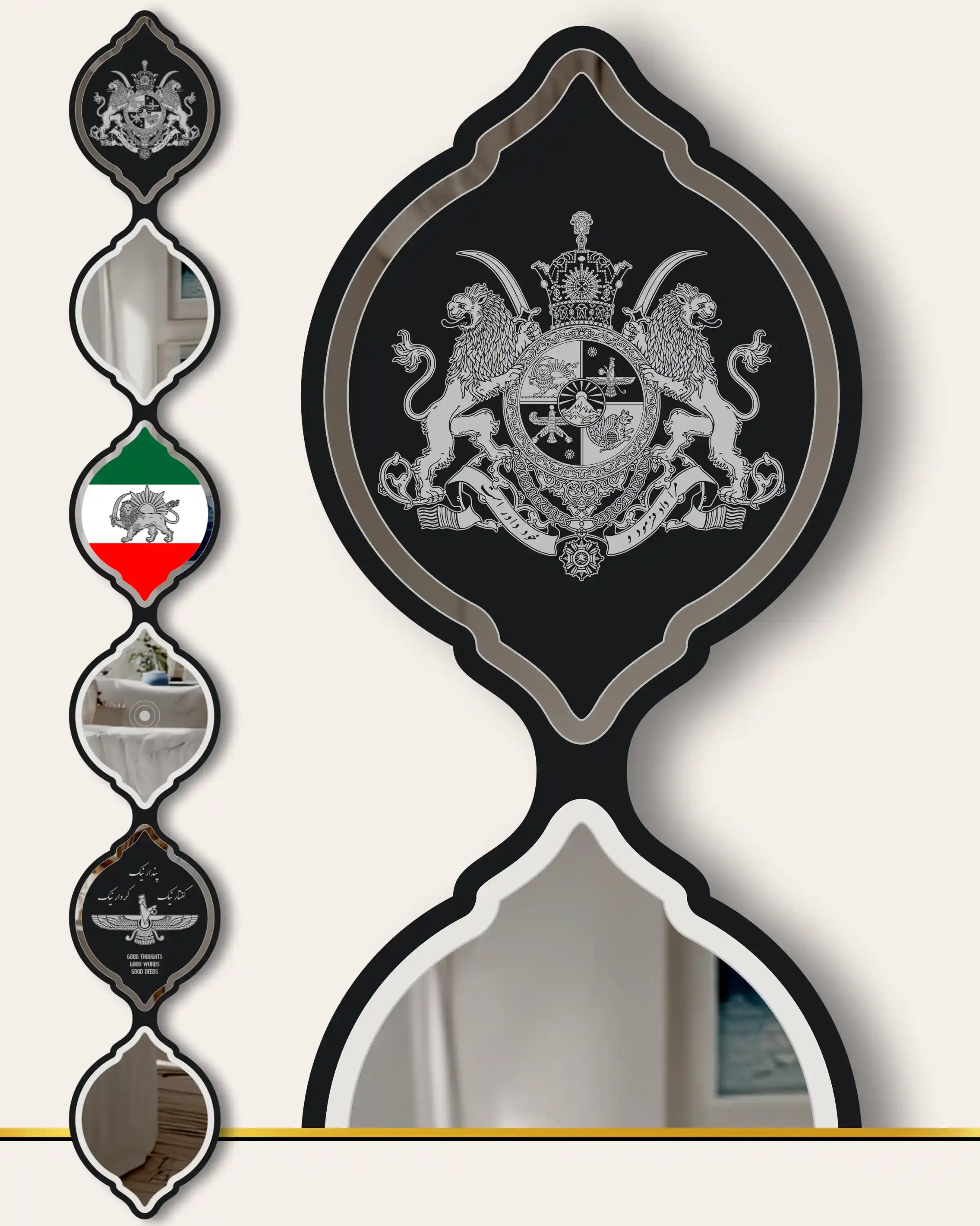 Iranian Flag LED Mirror Art | LUMINA DROPS™