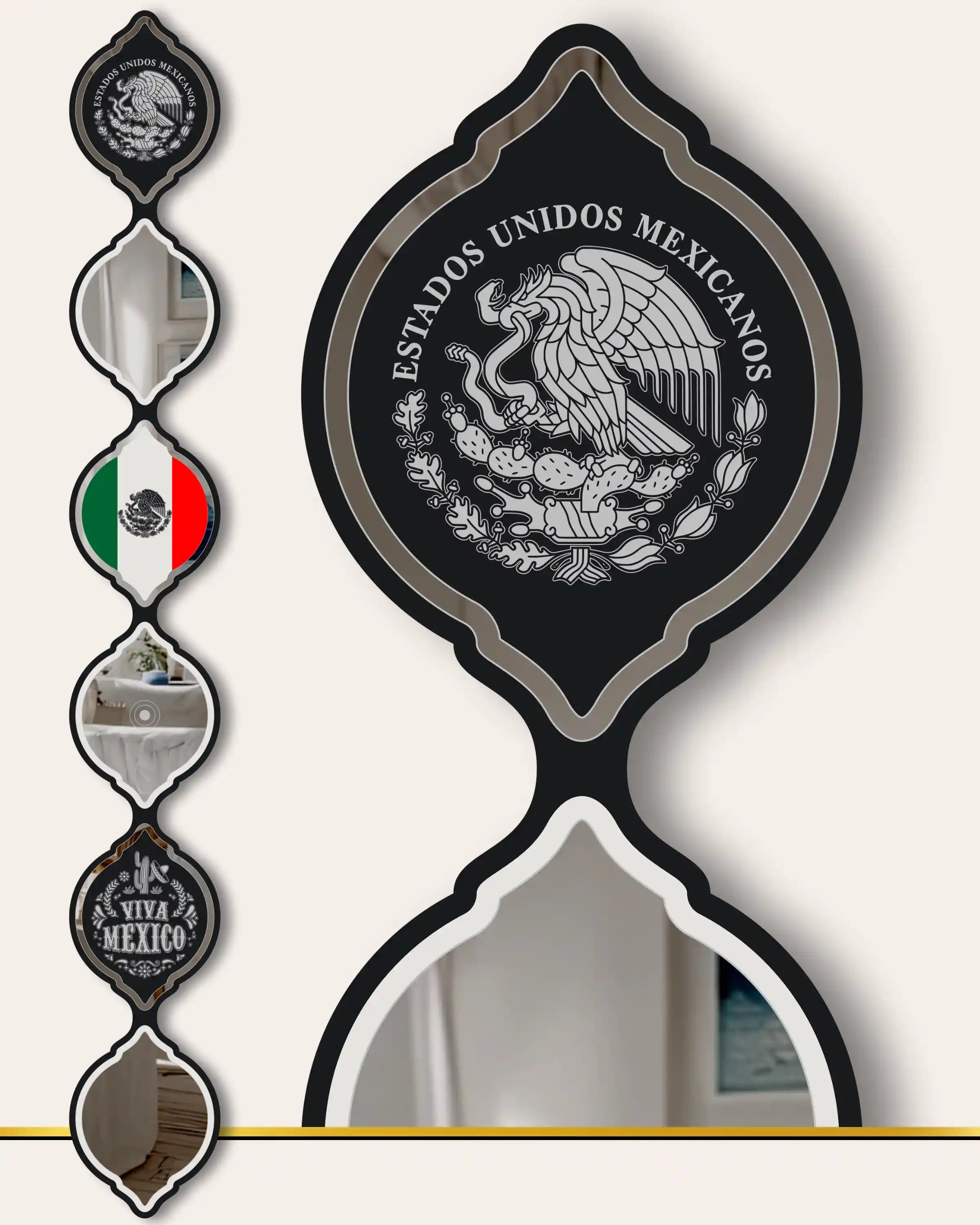 Mexican Flag LED Mirror Art | LUMINA DROPS™