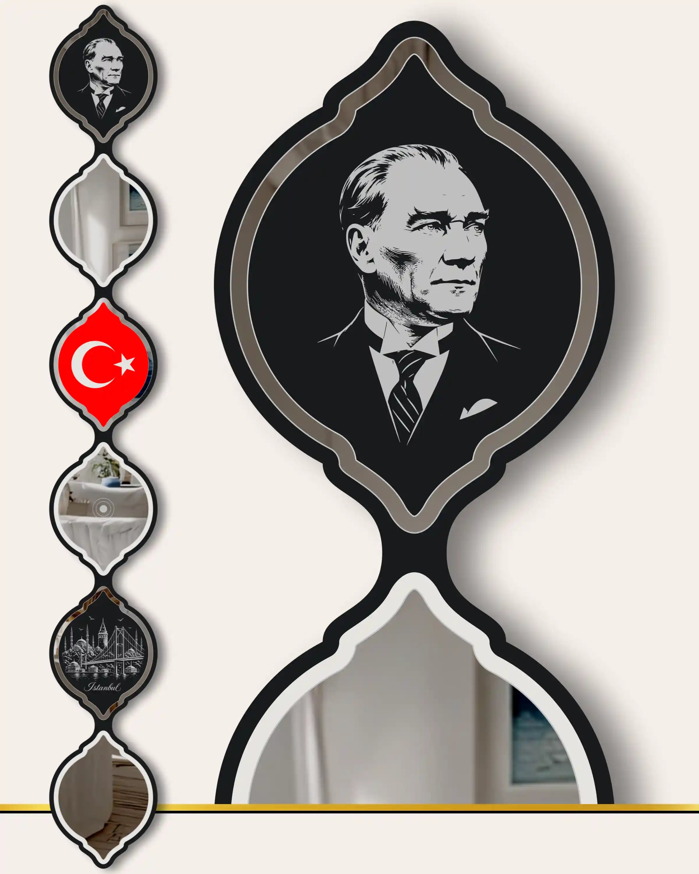 Turkish Flag LED Mirror Art | LUMINA DROPS™