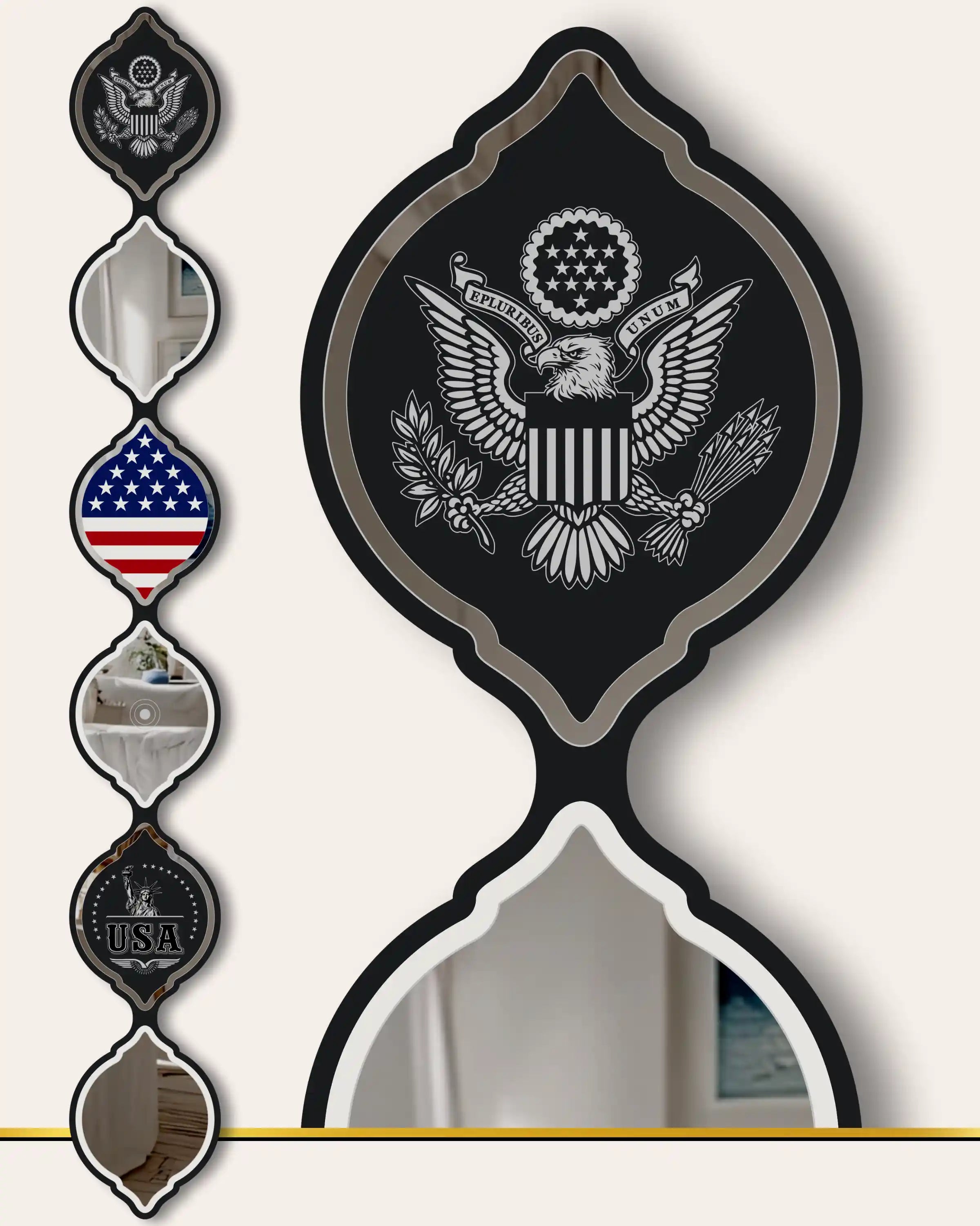 American Flag LED Mirror Art | LUMINA DROPS™