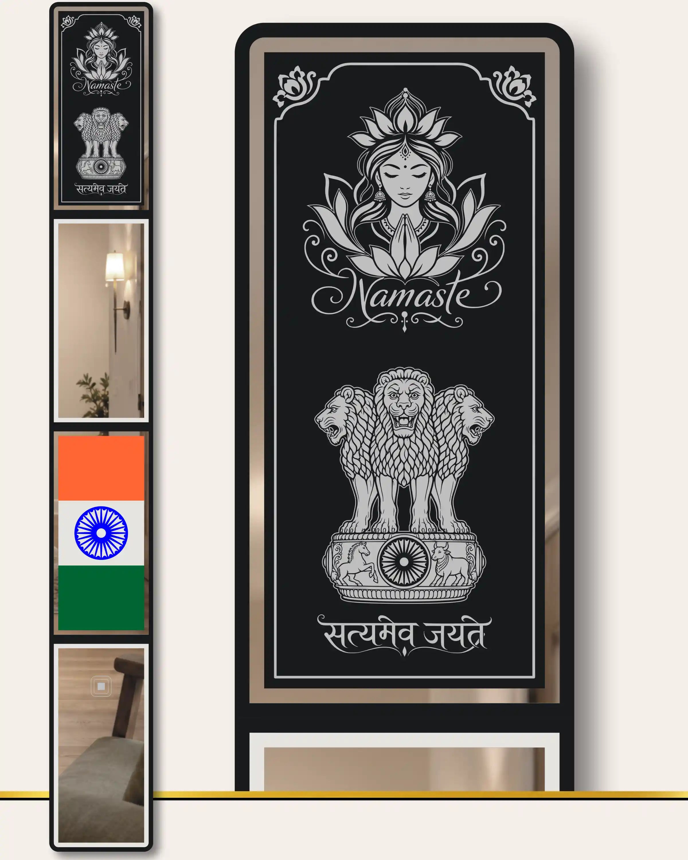 Indian Flag LED Mirror Art | LUMINA FRAMES™